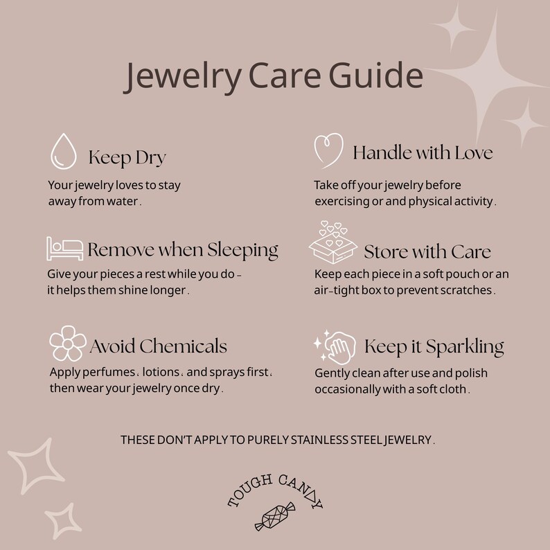 a guide on how to care for jewelry, providing instructions on how to properly care for different types of jewelry.
