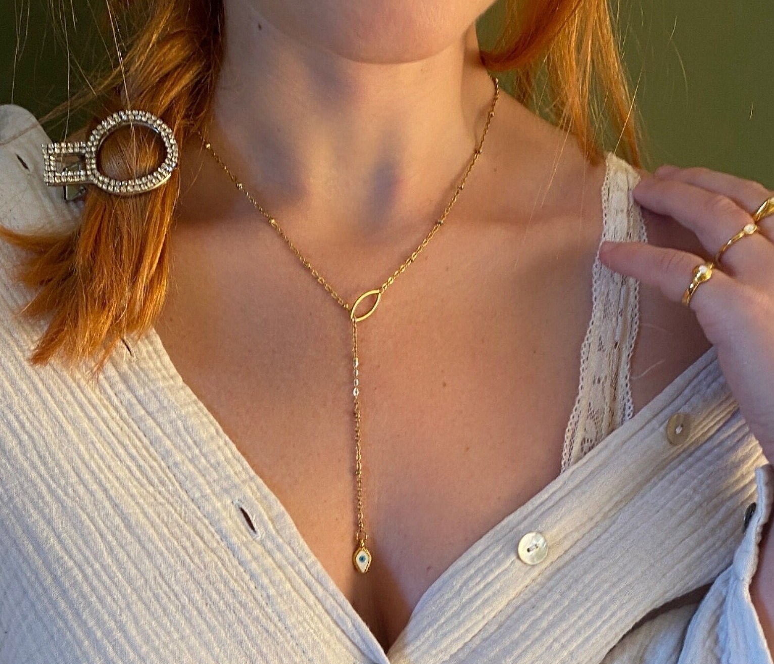 Evil Eye Lariat - Etsy
