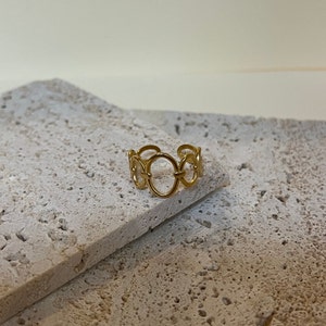 Golden Mia ring | gold stainless steel ring | adjustable jewelry | trendy stainless steel ring