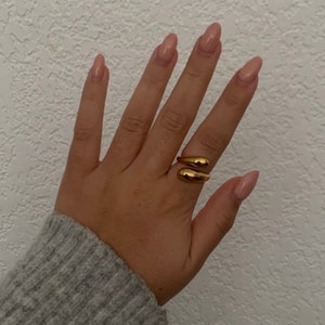 anello con iride dorata anello in acciaio inossidabile dorato anello alla moda anello regolabile in acciaio inossidabile anello resistente all'acqua gioielli alla moda immagine 2