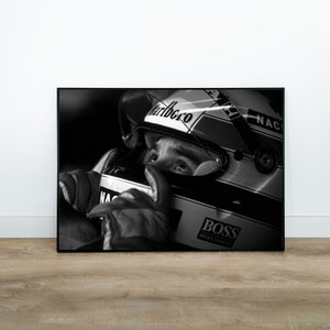Poster di Ayrton Senna, Stampa di Ayrton Senna, Arte murale di Formula 1, Poster di Formula 1, Poster vintage di sport motoristici, Poster vintage di Formula Uno