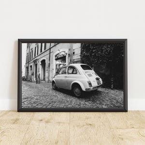 Vintage Fiat 500 Poster, Vintage Fiat 500 Print, Vintage Fiat 500 Wall Art, Fiat Wall Art, Vintage Car Poster, Iconic Car Poster