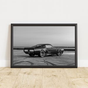 Vintage Ford Mustang Poster, Vintage Ford Mustang Print, Ford Mustang Wall Art, Muscle Car Poster, Classic Car Poster