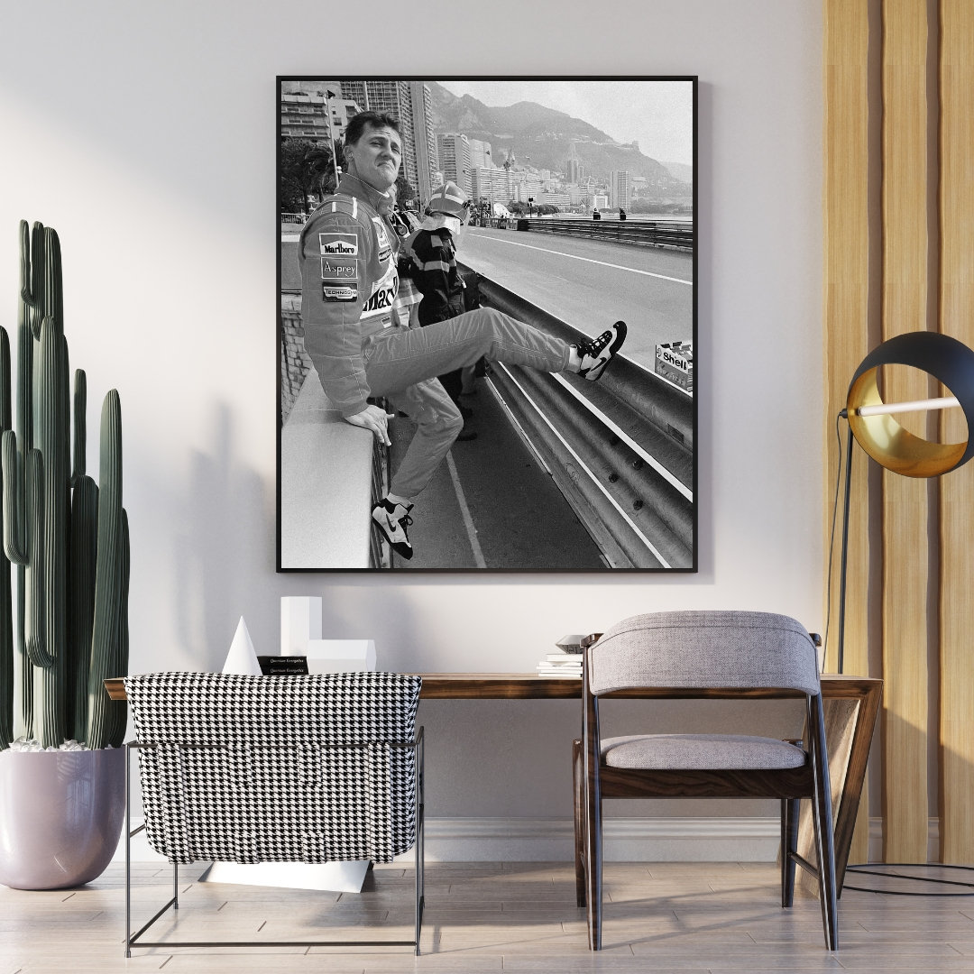 Michael Schumacher Leinwand Bild | Formel 1 Poster 30x45cm | Wanddekoration Ungerahmt