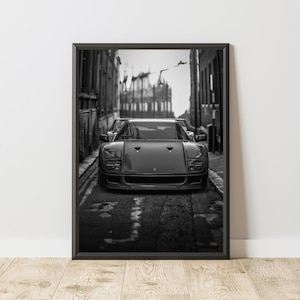 Ferrari F40 Poster, Vintage Ferrari Print, Vintage Ferrari Wall Art, Ferrari Poster, Vintage Car Poster, Vintage Ferrari Poster