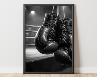 Plakat bokserski, wydruk bokserski, sztuka ścienna o tematyce bokserskiej, dekoracja sali bokserskiej, plakat sportowy, wydruk sportowy, sztuka ścienna o tematyce sportowej, dekoracja domowej siłowni