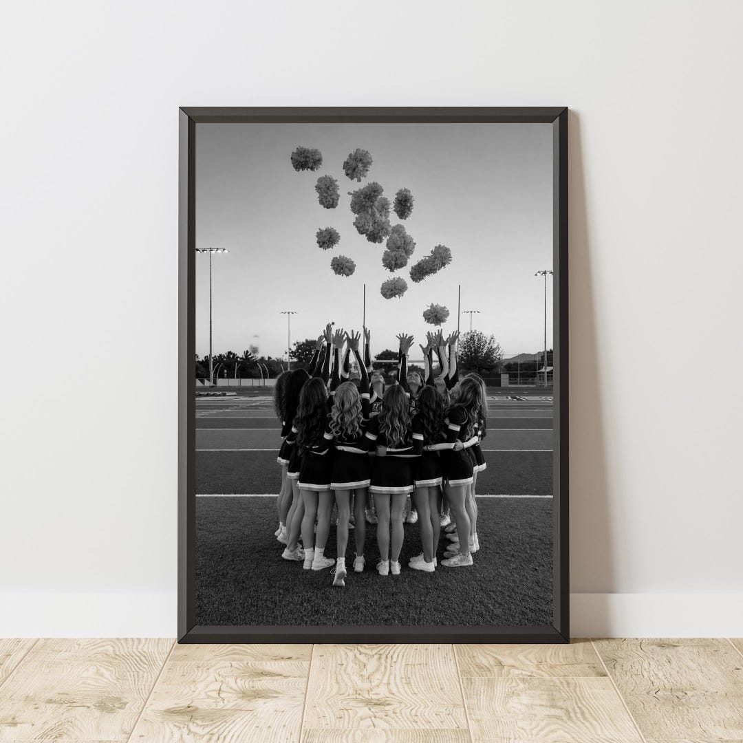 Cheerleader Poster, Team Spirit Wall Art, Cheer Squad Print, Sports ...