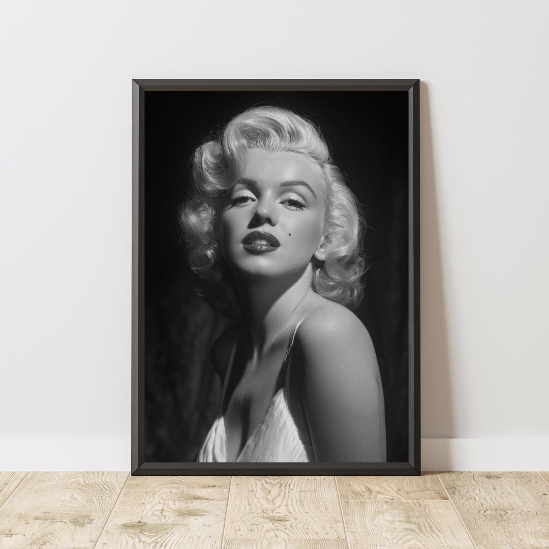 Marilyn Monroe Poster, Vintage Hollywood Glam Wall Art, Retro Actress ...