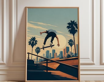 Skateboard Poster, Skateboard Print, Skateboard Wall Art, Sports Poster, Sports Print, Sports Wall Art