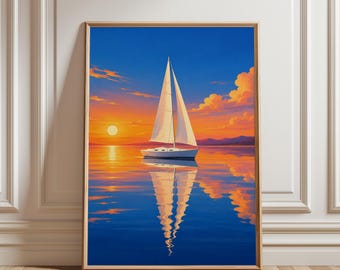 Sailboat Poster, Sailboat Print, Sailboat Wall Art, Nautical Poster, Nautical Wall Art