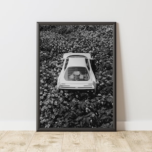 VintageFerrari Poster, VintageFerrari Druck, Vintage Ferrari Wandkunst, Schwarz-Weiß-Poster,Ferrari F40 Poster, Oldtimer-Poster
