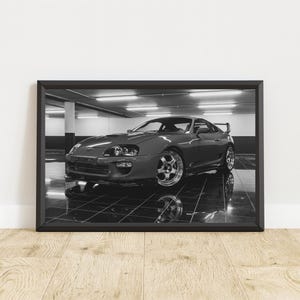 Póster de Toyota Supra, Impresión de Toyota Supra, Arte mural de Toyota, Toyota Supra vintage, Póster de coche clásico, Toyota Supra vintage, Póster de coche clásico