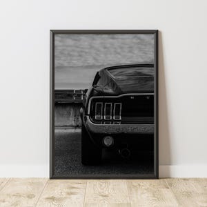 Vintage Ford Mustang Poster, Vintage Ford Mustang Print, Ford Mustang Wall Art, Muscle Car Poster, Classic Car Poster, Vintage Car Poster