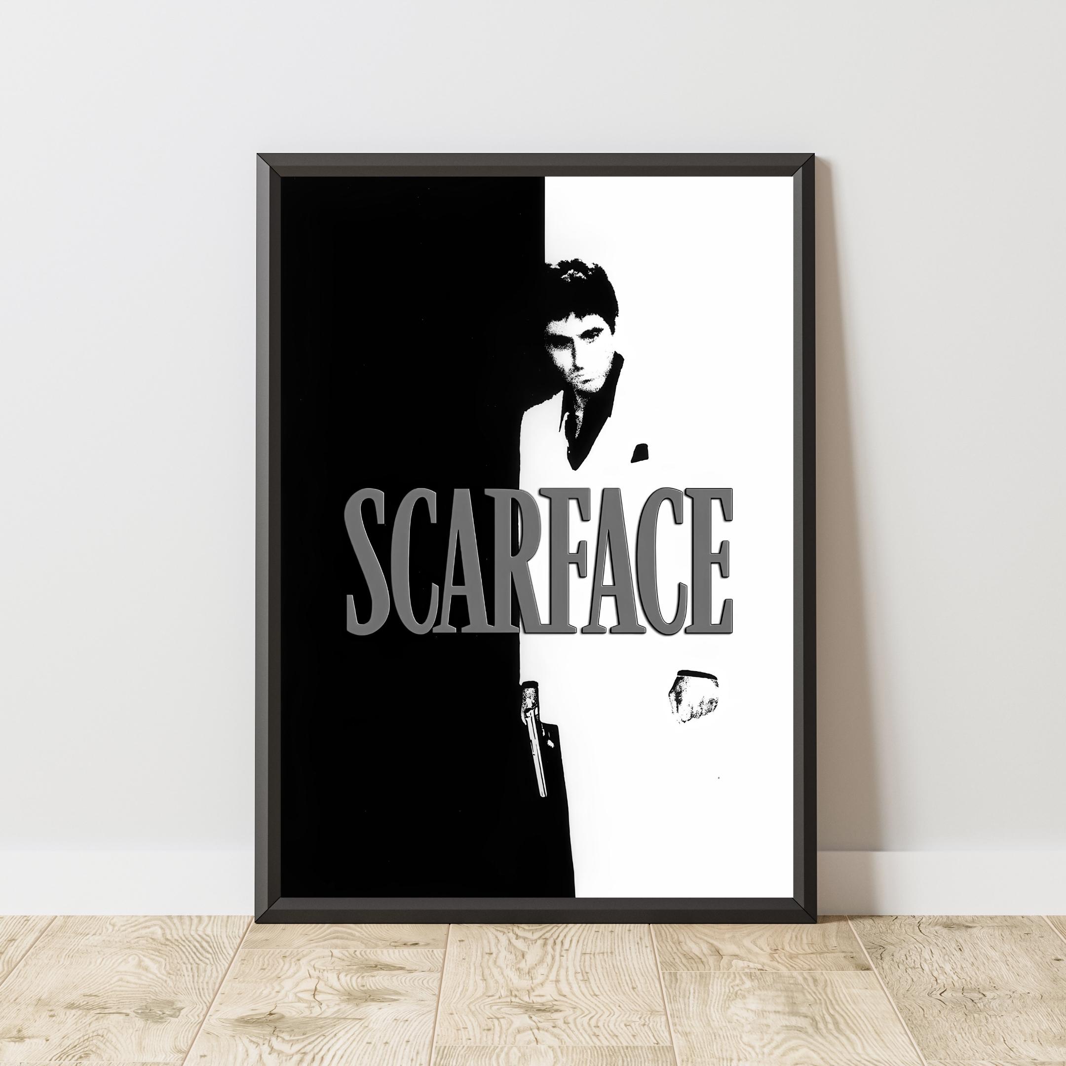 Poster Toile Scarface - Impression Murale Tony Montana - Plusieurs Tailles Dispo