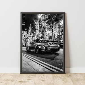 Mercedes C63 AMG Poster, Mercedes Poster, Mercedes Print, Mercedes Wall Art, Sports Car Poster, Sports Car Print, Car Wall Art