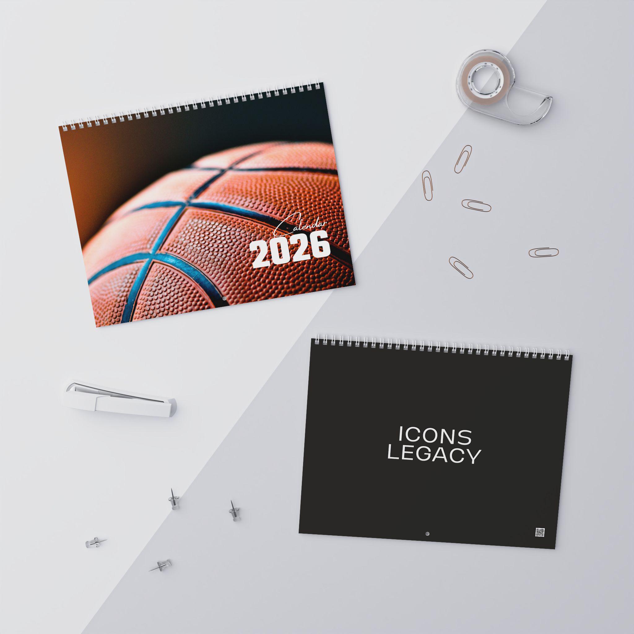 Calendrier 3D Basketball 2026 à Effeuiller - Design Sportif, 8.7x8.7x6.6cm - Planificateur Quotidien, Décoration Bureau