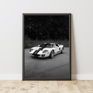 Vintage Ford GT Poster, Vintage Ford GT Print, Vintage Ford GT Wall Art, Ford Wall Art, Classic Car Poster, Vintage Car Wall Art
