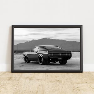 Vintage Ford Mustang Poster, Vintage Ford Mustang Print, Ford Mustang Wall Art, Muscle Car Poster, Classic Car Poster