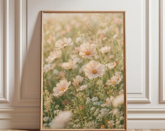 Cosmos Flower Poster, Wildflower Wall Art, Botanical Print, Floral Decor, Flower Artwork, Nature Print