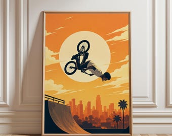 BMX Poster, BMX Print, BMX Wall Art, Bike Poster, Bike Print, Bike Wall Art, Bicycle Poster, Sports Wall Art, Sports Poster, Gift Bmx Fan