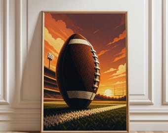 Football Poster, Football Print, Football Wall Art, Football Wall Decor, Football Room Decor, Football Fan Gift, Sports Poster, Sports Print