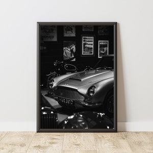 Vintage Aston Martin DB6 Poster, Vintage Aston Martin DB6 Druck, Aston Martin Wandkunst, Oldtimer Wandkunst, Vintage Sportwagen