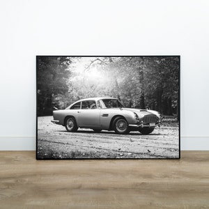 Aston Martin DB5 Poster, Aston Martin Print, Aston Martin Wall Art, Vintage Aston Martin, Classic Car Wall Art, Vintage Sports Car