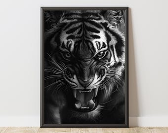 1 Pezzo Stampa Artistica A Parete Motivazionale Con Tigre, Poster Con Cazione Ispiratrice Per Decorazione Moderna Di Casa, Senza Cornice Per Decorazione Ufficio | SHEIN ALIA