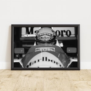 Ayrton Senna Poster, Ayrton Senna Print, Formula 1 Wall Art, Formula 1 Poster, Vintage Motorsport Poster, Vintage Formula One Poster