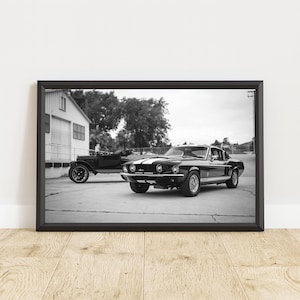 Vintage Ford Mustang Poster, Vintage Ford Mustang Print, Ford Mustang Wall Art, Muscle Car Poster, Classic Car Poster, Vintage Car Poster