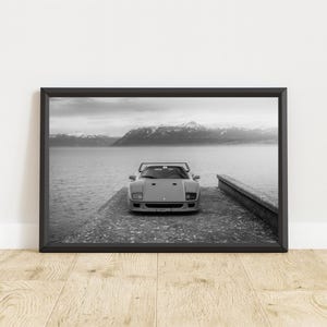 Ferrari F40 Poster, Vintage Ferrari Print, Vintage Ferrari Wall Art, Ferrari Poster, Vintage Car Poster, Vintage Ferrari Poster
