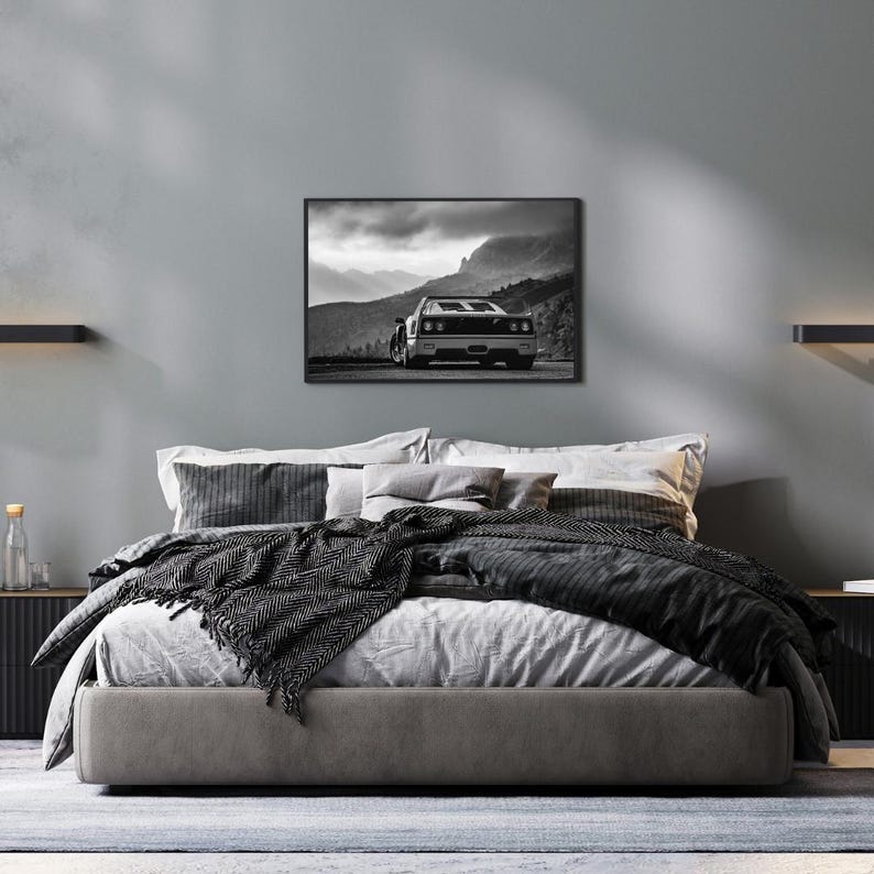 Ferrari F40 Poster, Vintage Ferrari Print, Vintage Ferrari Wall Art