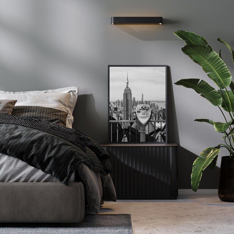 New York Skyline Poster, Empire State Building Wall Art, NYC Cityscape ...