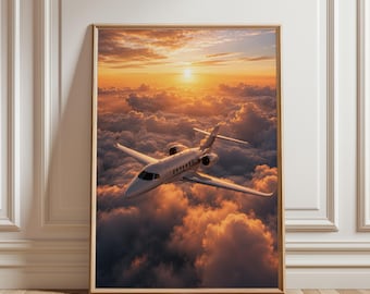 Póster de avión, lámina de avión, arte mural de avión, póster de aviación, lámina de aviación, arte mural de aviación, arte mural de viajes