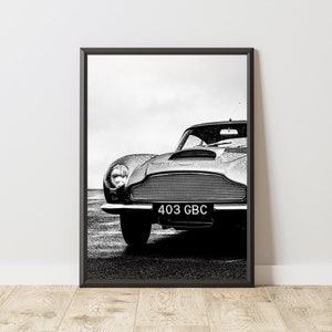 Vintage Aston Martin DB5 Poster, Vintage Aston Martin DB5 Print, Aston Martin Wall Art, Classic Car Wall Art, Vintage Sports Car