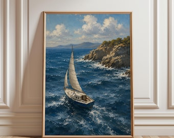 Sailboat Poster, Sailboat Print, Sailboat Wall Art, Nautical Poster, Nautical Wall Art