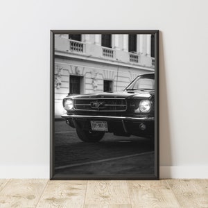 Vintage Ford Mustang Poster, Vintage Ford Mustang Print, Ford Mustang Wall Art, Muscle Car Poster, Classic Car Poster