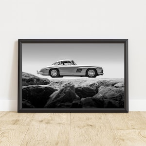 Mercedes 300 SL Poster, Mercedes 300 SL Print, Vintage Mercedes Wall Art, Vintage Car Poster, Old Mercedes Poster, Vintage Mercedes Poster