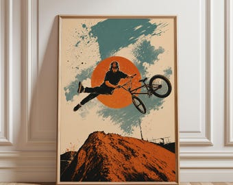 BMX Poster, BMX Print, BMX Wall Art, Bike Poster, Bike Print, Bike Wall Art, Bicycle Poster, Sports Wall Art, Sports Poster, Gift Bmx Fan