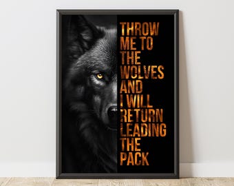 Wolf Poster, Wolf Wall Art, Wolf Print, Motivational Poster, Motivational Print, Motivation Wall Art, Inspirational Print, Office Decor