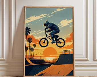 BMX Poster, BMX Print, BMX Wall Art, Bike Poster, Bike Print, Bike Wall Art, Bicycle Poster, Sports Wall Art, Sports Poster, Gift Bmx Fan