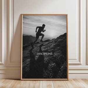 Motivation Poster, Runner Wall Art, Black and White Sports Print, Athlete Inspiration Decor, Gym Wall Art, Fitness Poster