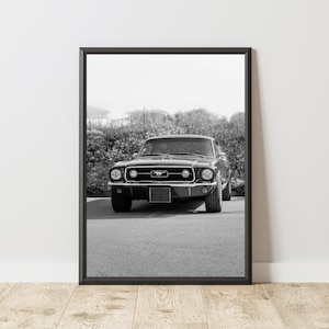 Vintage Ford Mustang Poster, Vintage Ford Mustang Print, Ford Mustang Wall Art, Muscle Car Poster, Classic Car Poster, Vintage Car Poster