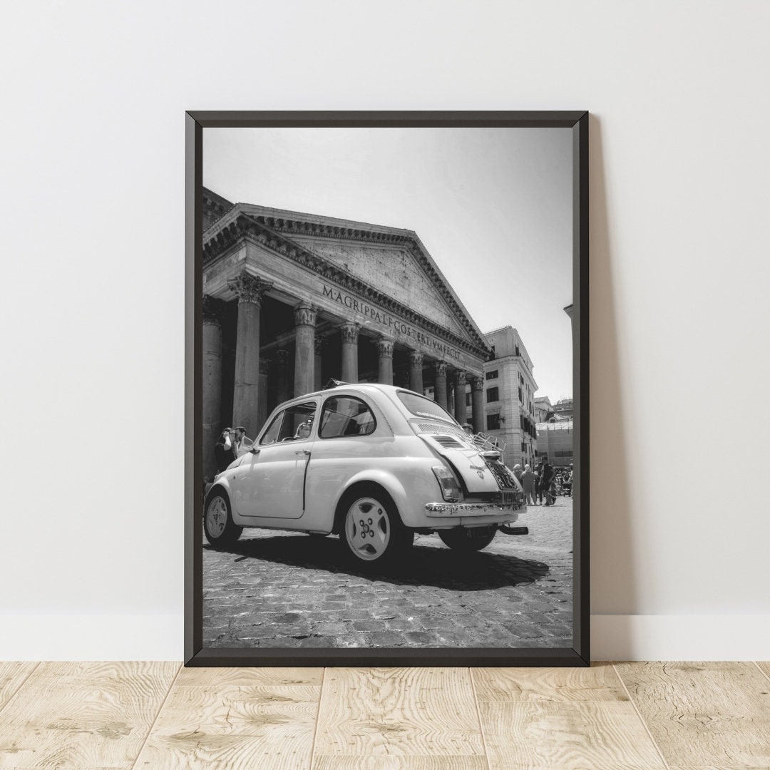 Vintage Fiat 500 Poster, Vintage Fiat 500 Print, Vintage Fiat 500 Wall ...