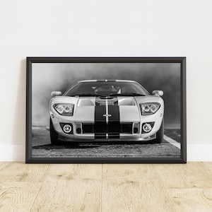 Vintage Ford GT Poster, Vintage Ford GT Print, Vintage Ford GT Wall Art, Ford Wall Art, Classic Car Poster, Vintage Car Wall Art