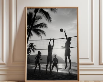 Beach Volleyball Poster, Beach Volleyball Print, Beach Volleyball Wall Art, Sports Poster, Sports Print, Sports Wall Art