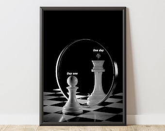 Motivational Poster, Motivational Print, Motivation Wall Art, Inspirational Wall Art, Office Decor, Entrepreneur Mindset, Chess Wall Art