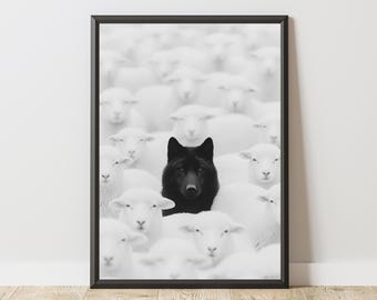 Wolf Poster, Wolf Wall Art, Wolf Print, Motivational Poster, Motivational Print, Motivation Wall Art, Inspirational Print, Office Decor