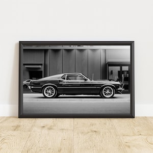 Vintage Ford Mustang Poster, Vintage Ford Mustang Print, Ford Mustang Wall Art, Muscle Car Poster, Classic Car Poster, Vintage Car Poster