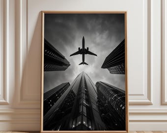 Póster de avión, lámina de avión, arte mural de avión, póster de aviación, lámina de aviación, arte mural de aviación, arte mural de viajes